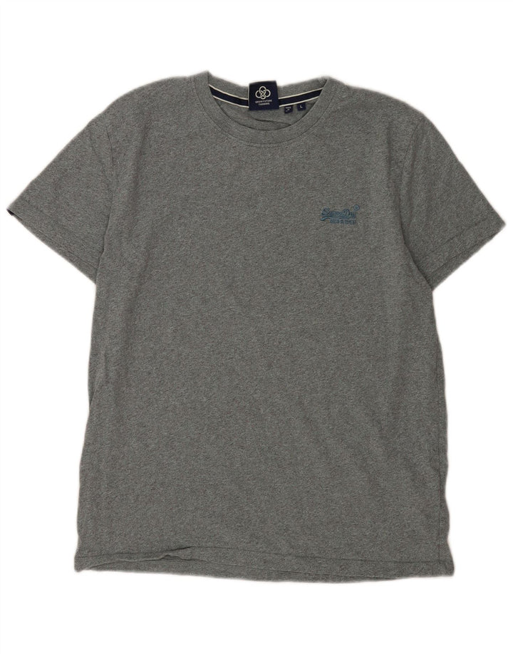 Camiseta masculina Superdry grande algodão cinza