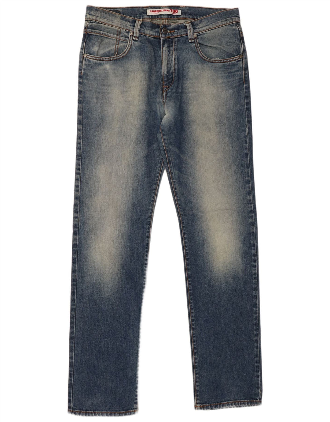 CARRERA Masculino 700 Acid Wash Regular Straight Jeans W36 L34 Azul Algodão