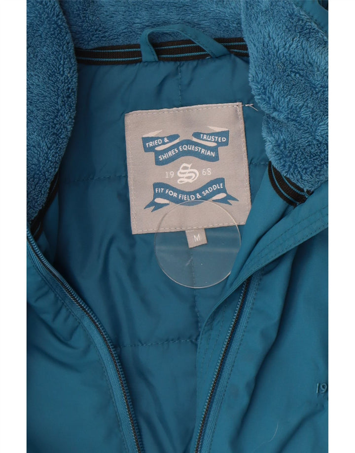Jaqueta corta-vento feminina vintage UK 14 nylon azul médio