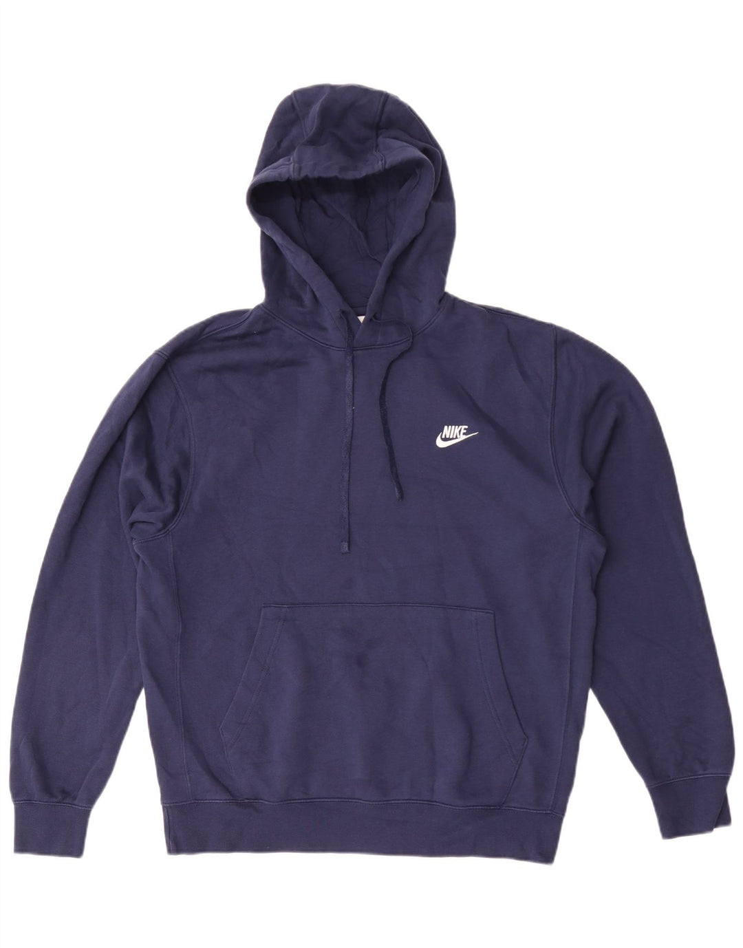 Nike Mens Hoodie Jumper Médio Azul Marinho Algodão