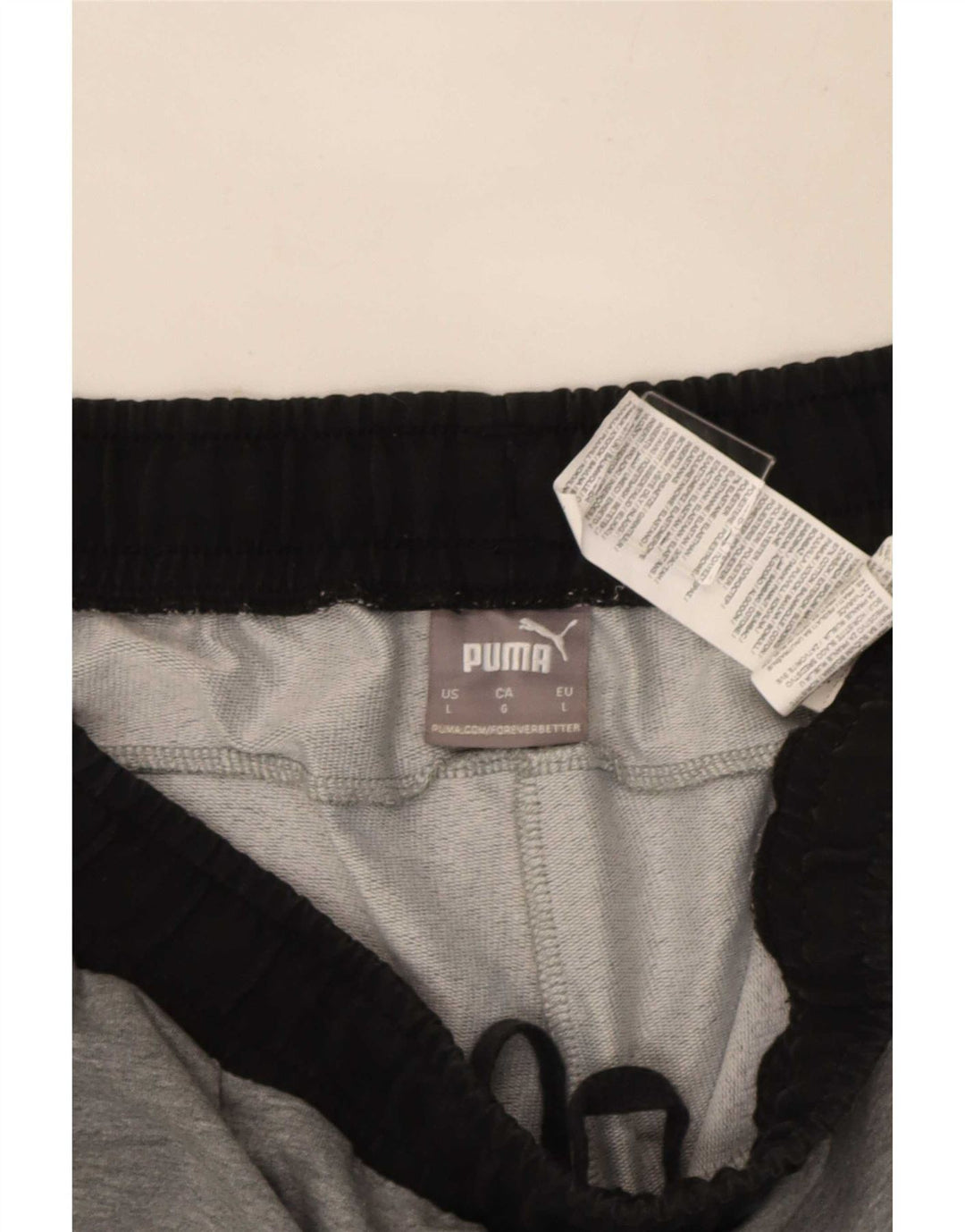 Shorts esportivos masculinos Puma grandes cinza colorblock algodão