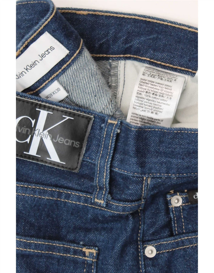 Calça jeans reta feminina Calvin Klein W28 L30 algodão azul