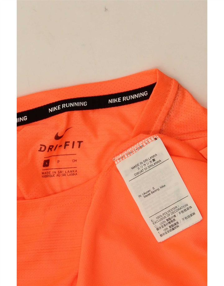 Nike Mens Dri Fit Camiseta Top Pequeno Laranja Poliéster