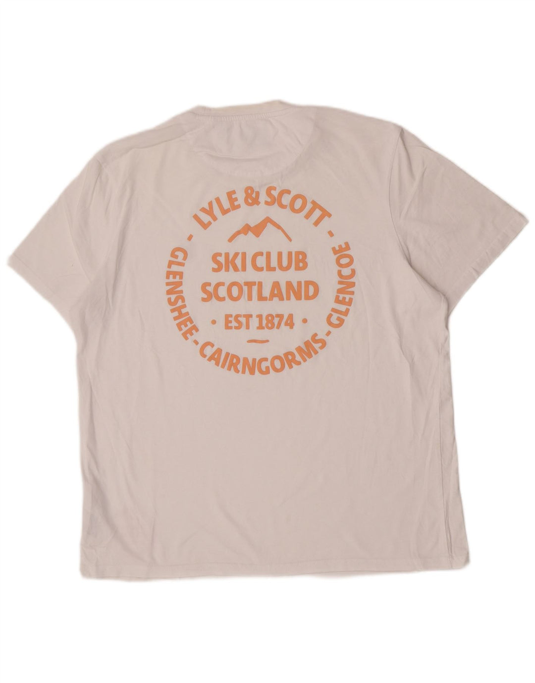 Camiseta gráfica masculina Lyle & Scott Top 2XL algodão branco