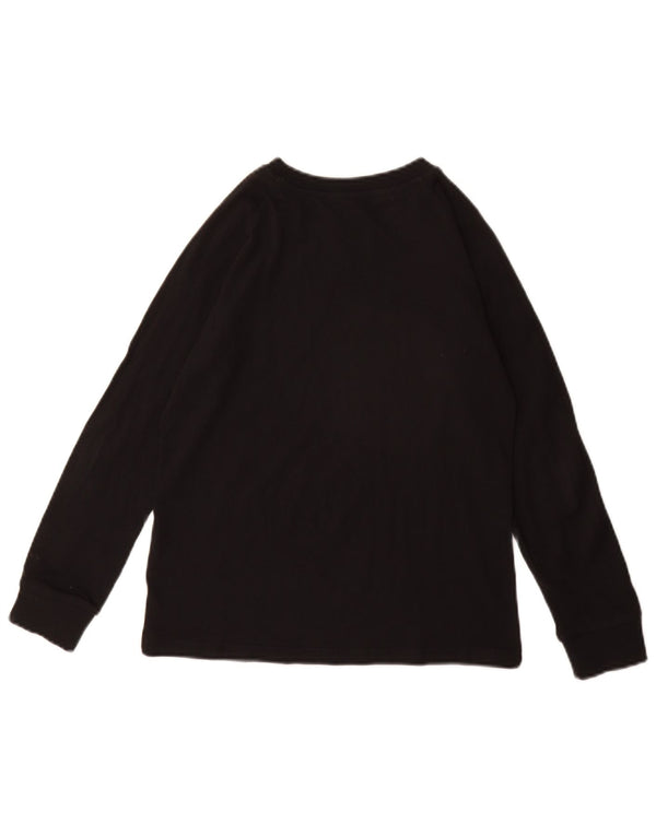 ADIDAS Meninas Top Manga Comprida 9-10 Anos Algodão Preto