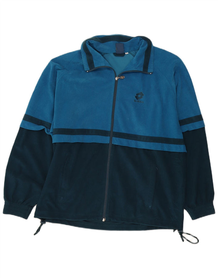 Lotto masculino veludo agasalho jaqueta grande bloco colorido azul