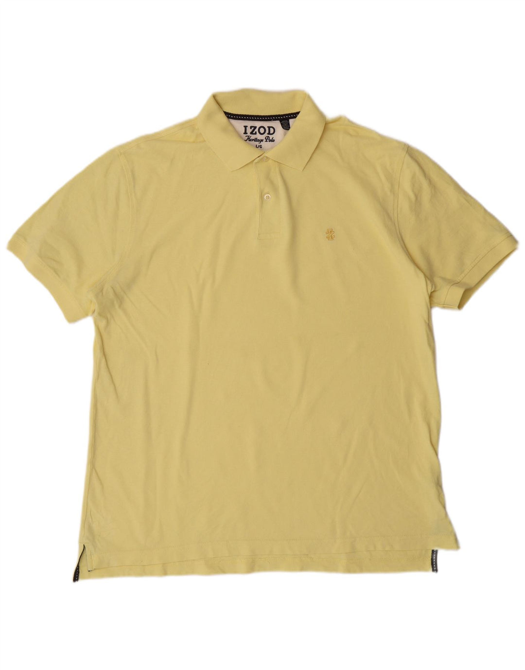 Camisa polo masculina Izod grande algodão amarelo