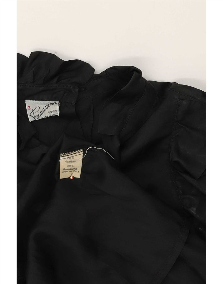 Blusa feminina Primavera Firenze manga comprida oversized US 3 XS preta