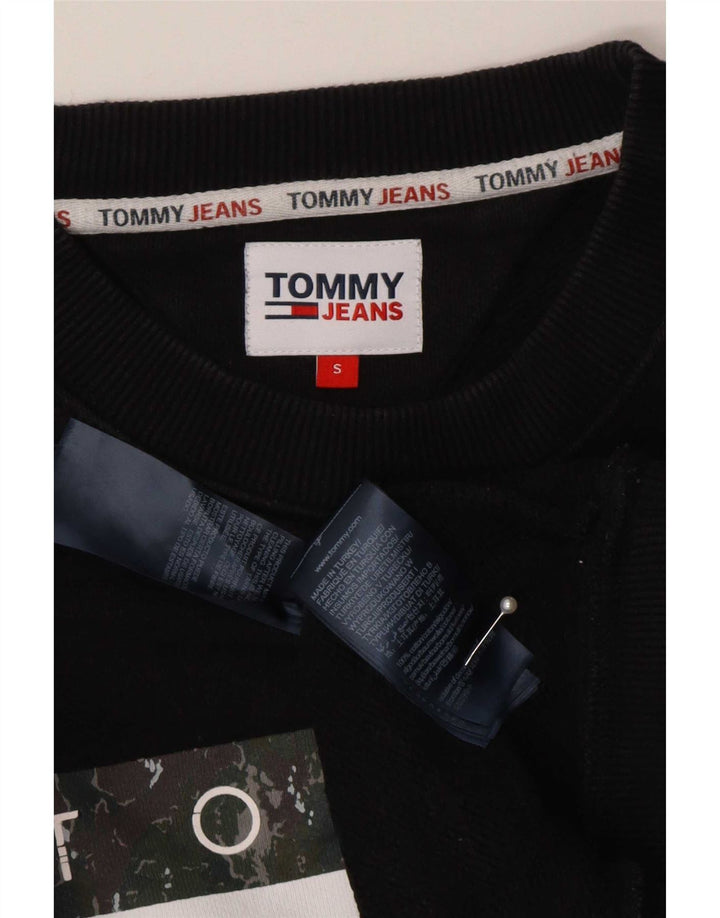 Tommy Hilfiger moletom gráfico masculino jumper pequeno preto colorblock