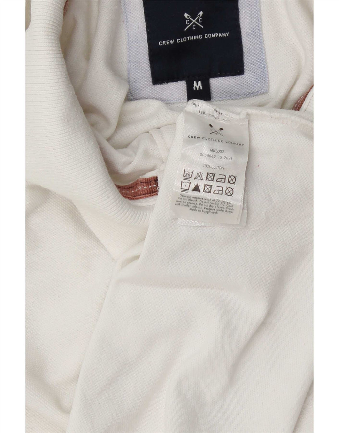 Camisa polo masculina Crew Clothing algodão branco médio