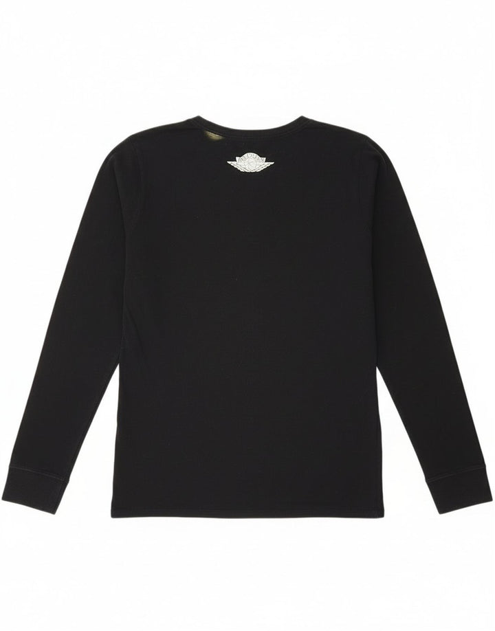 Top gráfico masculino Jordan manga comprida pequeno algodão preto