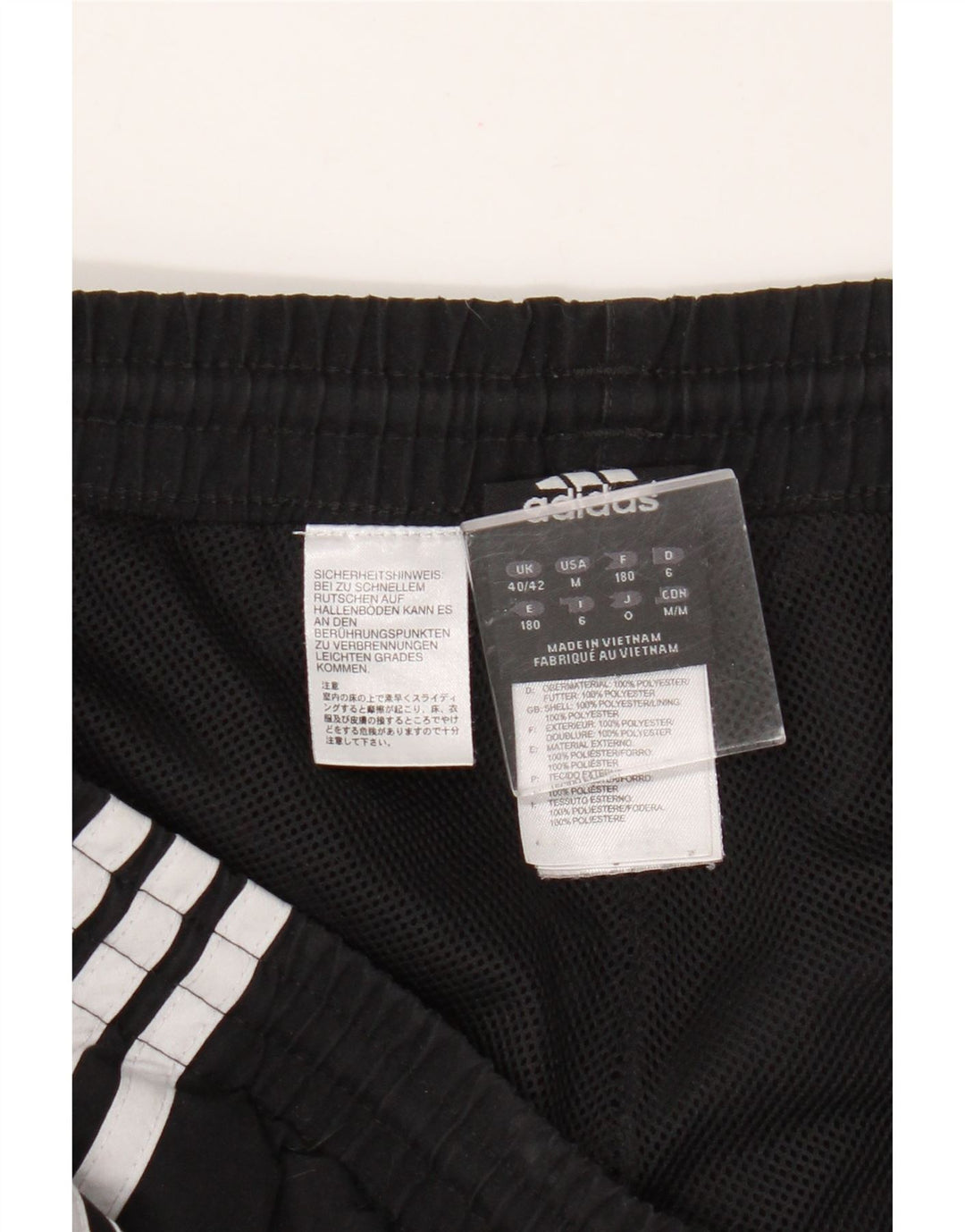 Calça de treino masculina Adidas Joggers UK 40/42 poliéster preto médio