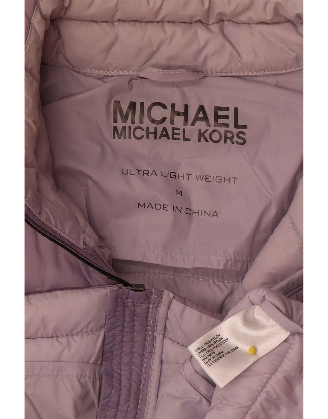 Jaqueta acolchoada feminina Michael Kors Reino Unido 14 nylon roxo médio