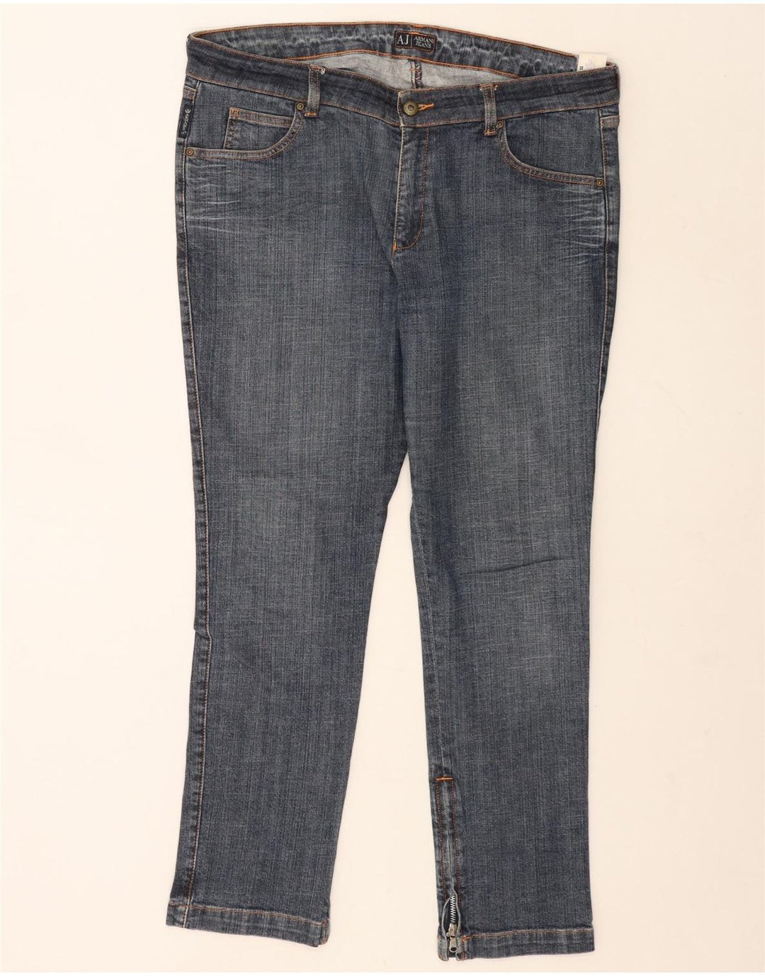 Calça casual masculina Armani W33 L30 algodão azul