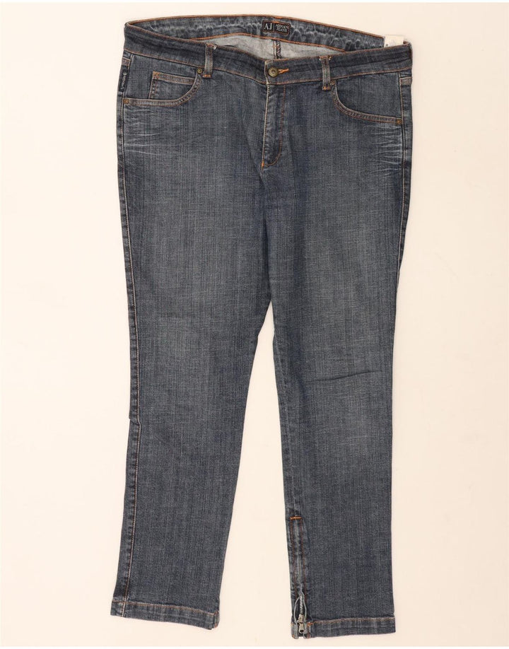 Calça casual masculina Armani W33 L30 algodão azul