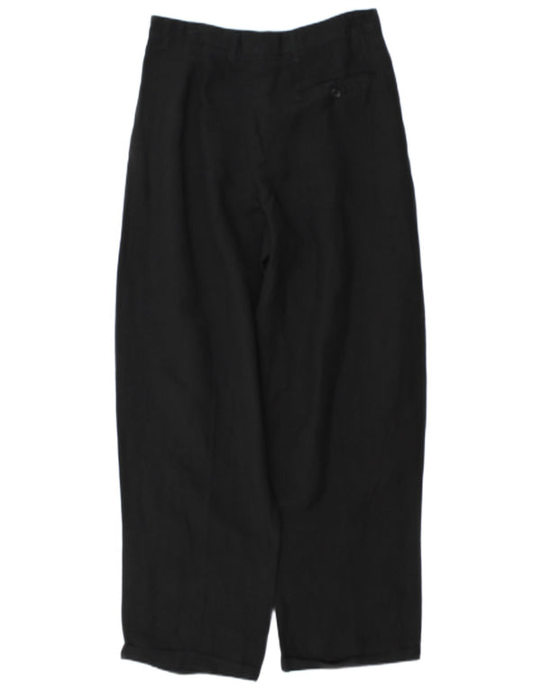 Calça chino feminina Byblos IT 46 grande W32 L30 linho preto