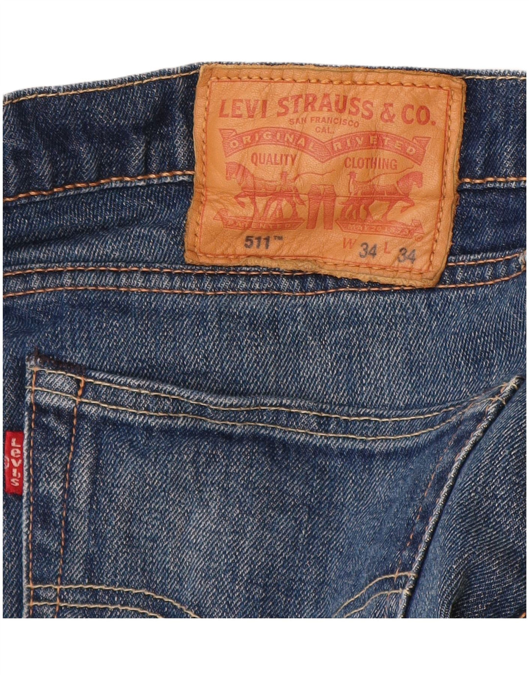 Calça Jeans Levis 511 Slim Masculina W34 L30 Azul Algodão