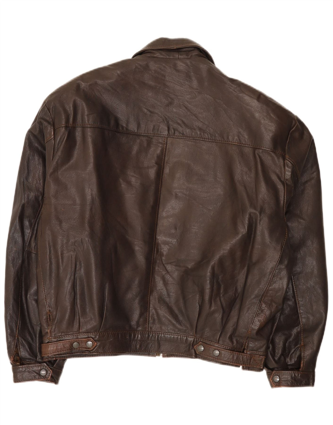 Jaqueta de couro masculina vintage UK 40 grande marrom
