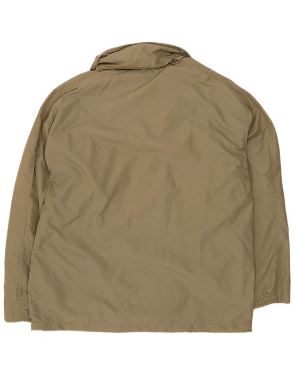 Jaqueta de chuva masculina Diadora com capuz UK 40 grande cáqui esportivo
