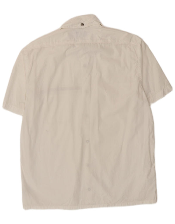 Camisa masculina Trussardi de manga curta grande algodão branco