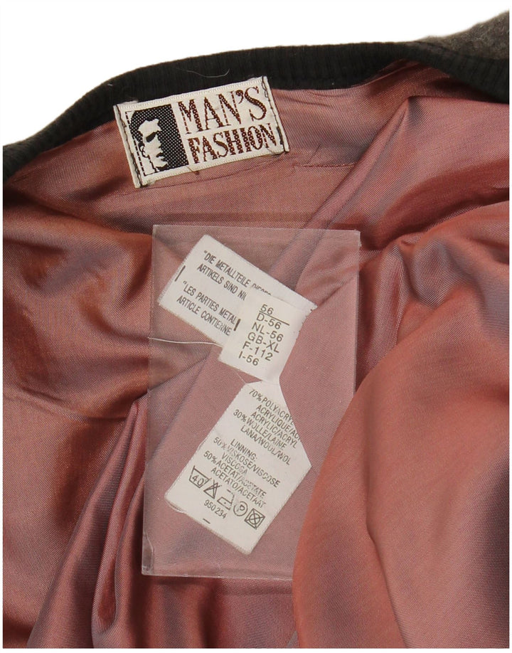 Suéter Cardigan Masculino Vintage XL Cinza Acrílico