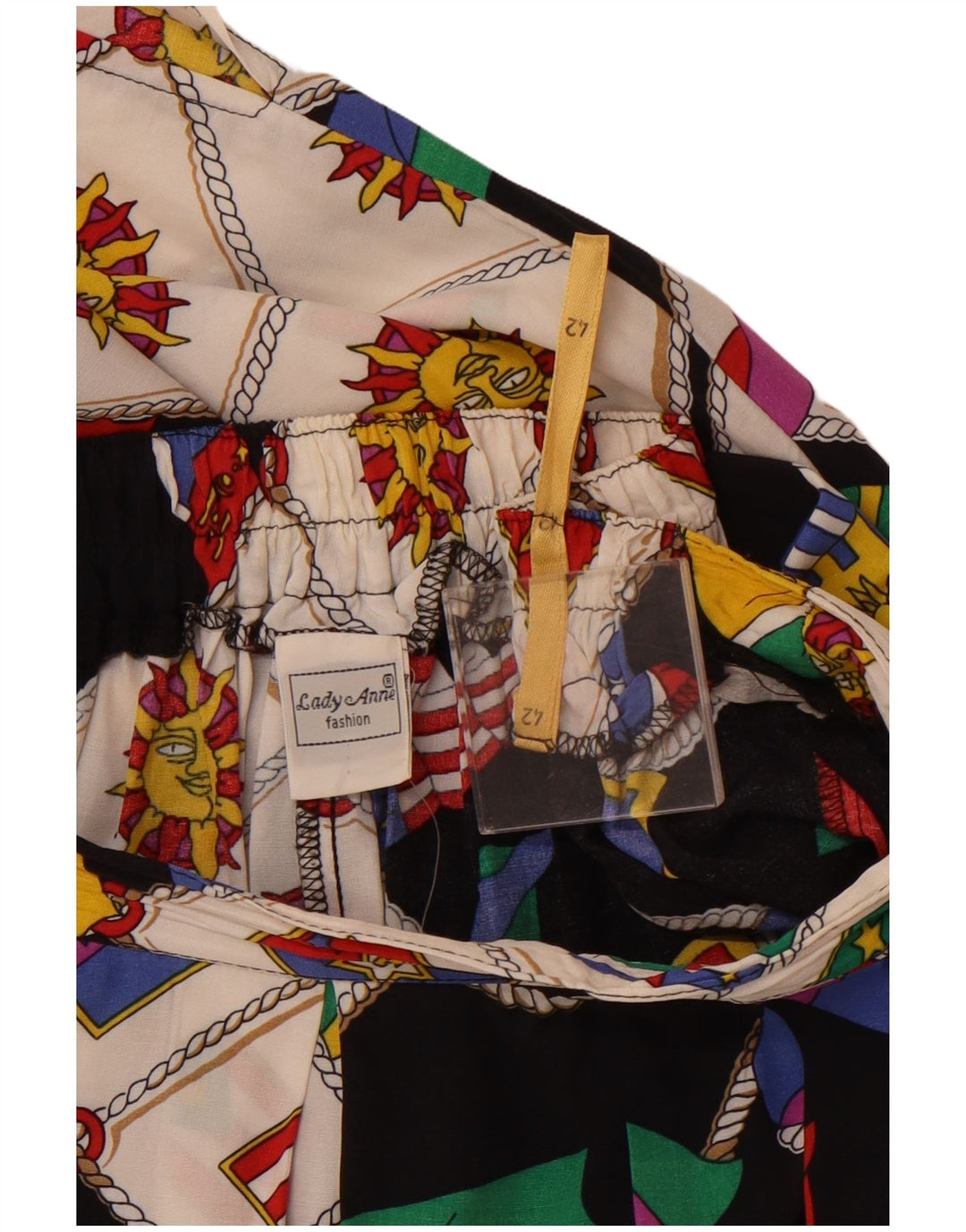 Saia feminina VINTAGE com estampa A-Line IT 42 Médio W30 multicolorido