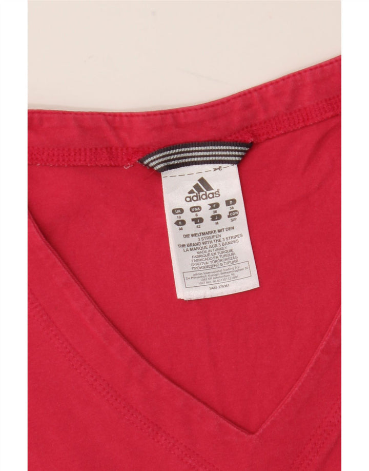 Adidas Womens Vest Top UK 10 Pequeno Algodão Vermelho
