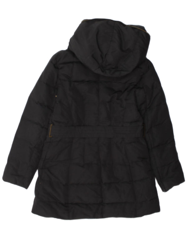 Casaco acolchoado com capuz feminino Zara Reino Unido 14 grande preto