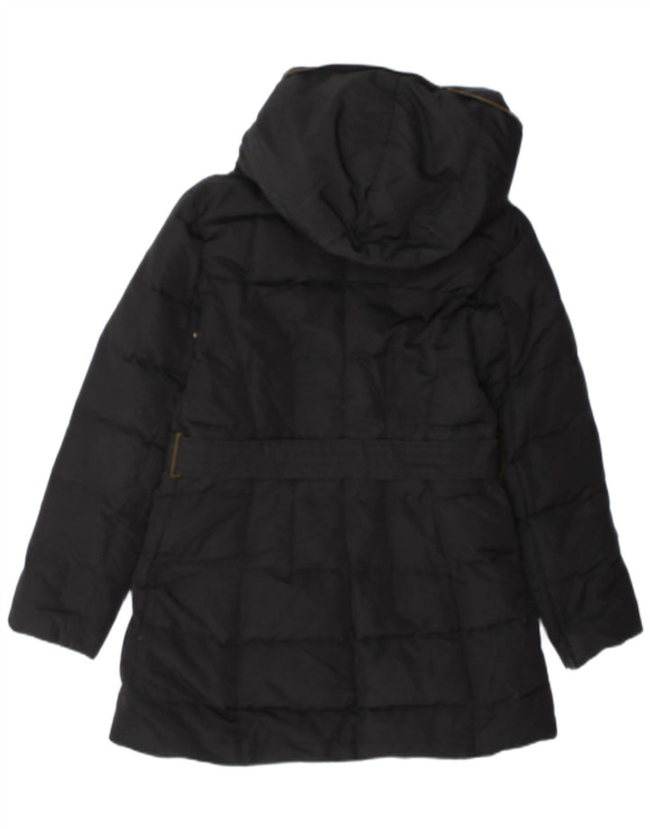 Casaco acolchoado com capuz feminino Zara Reino Unido 14 grande preto