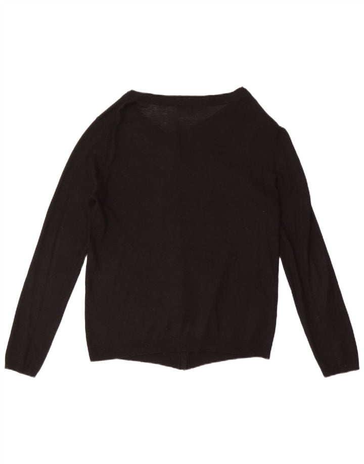 Suéter cardigã feminino Zara Reino Unido 12 médio preto