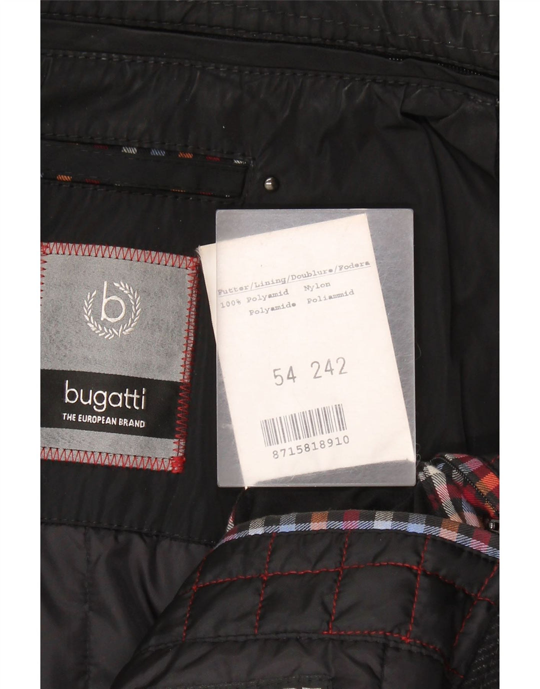 Sobretudo masculino Bugatti EU 54 2XL lã virgem preta