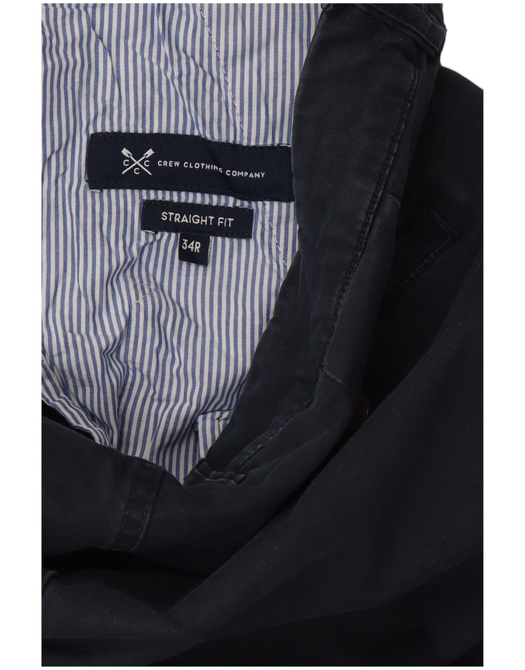 CREW CLOTHING Calça Chino Masculina Reta W34 L32 Azul Marinho