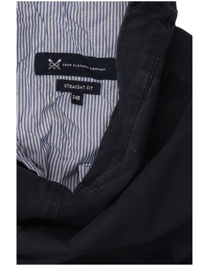 CREW CLOTHING Calça Chino Masculina Reta W34 L32 Azul Marinho