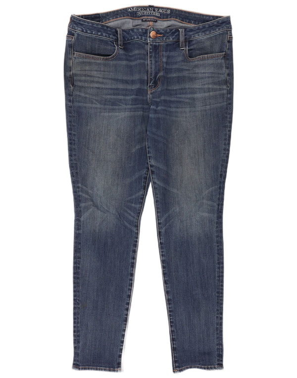 Calça jeans feminina American Eagle UK 18 XL W38 L28 azul algodão