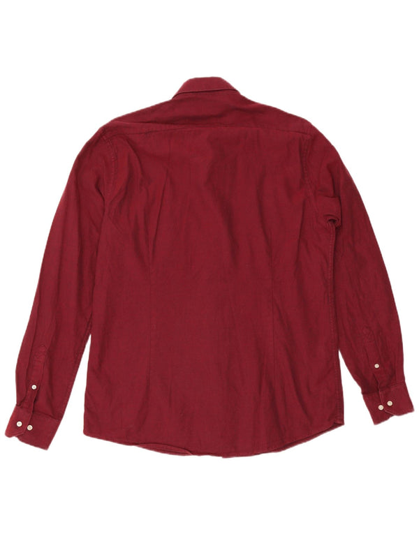 Camisa masculina Barbour sob medida de algodão grande Borgonha