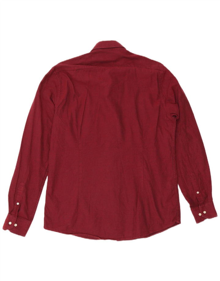Camisa masculina Barbour sob medida de algodão grande Borgonha