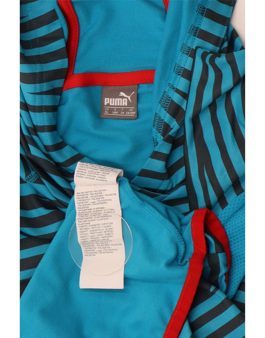 PUMA Meninos Hoodie Jumper 13-14 Anos Listrado Azul Poliéster
