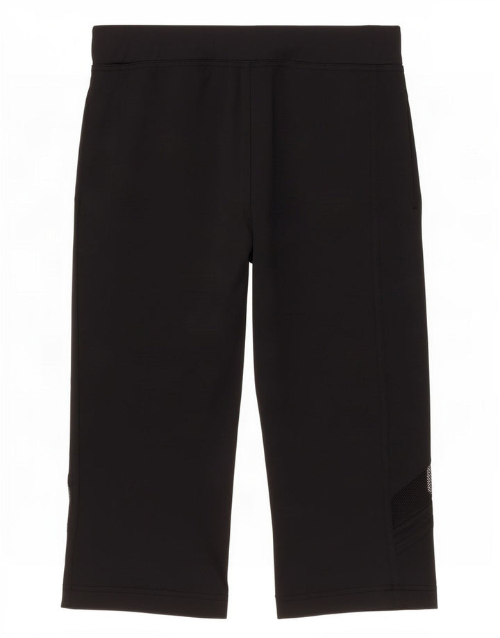 Fila Womens Capri Calças De Treino UK 10 Pequeno Poliéster Preto