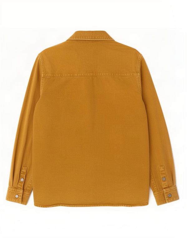 Camisa jeans masculina Zara Relaxed Fit pequena amarela