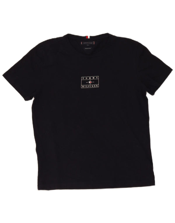 Tommy Hilfiger Camiseta masculina gráfica Top XL algodão preto