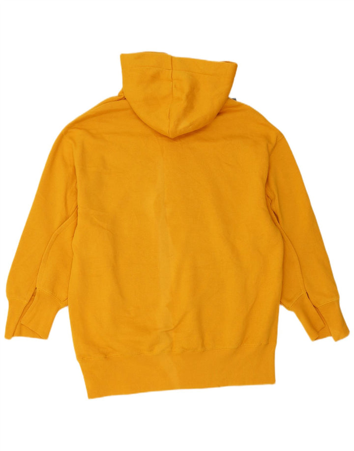 Zara Womens Oversized Hoodie Jumper UK 10 Pequeno Poliéster Amarelo