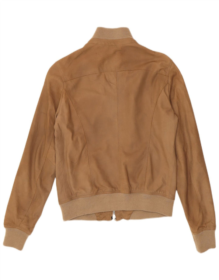 Jaqueta bomber de camurça feminina vintage IT 42 couro marrom médio