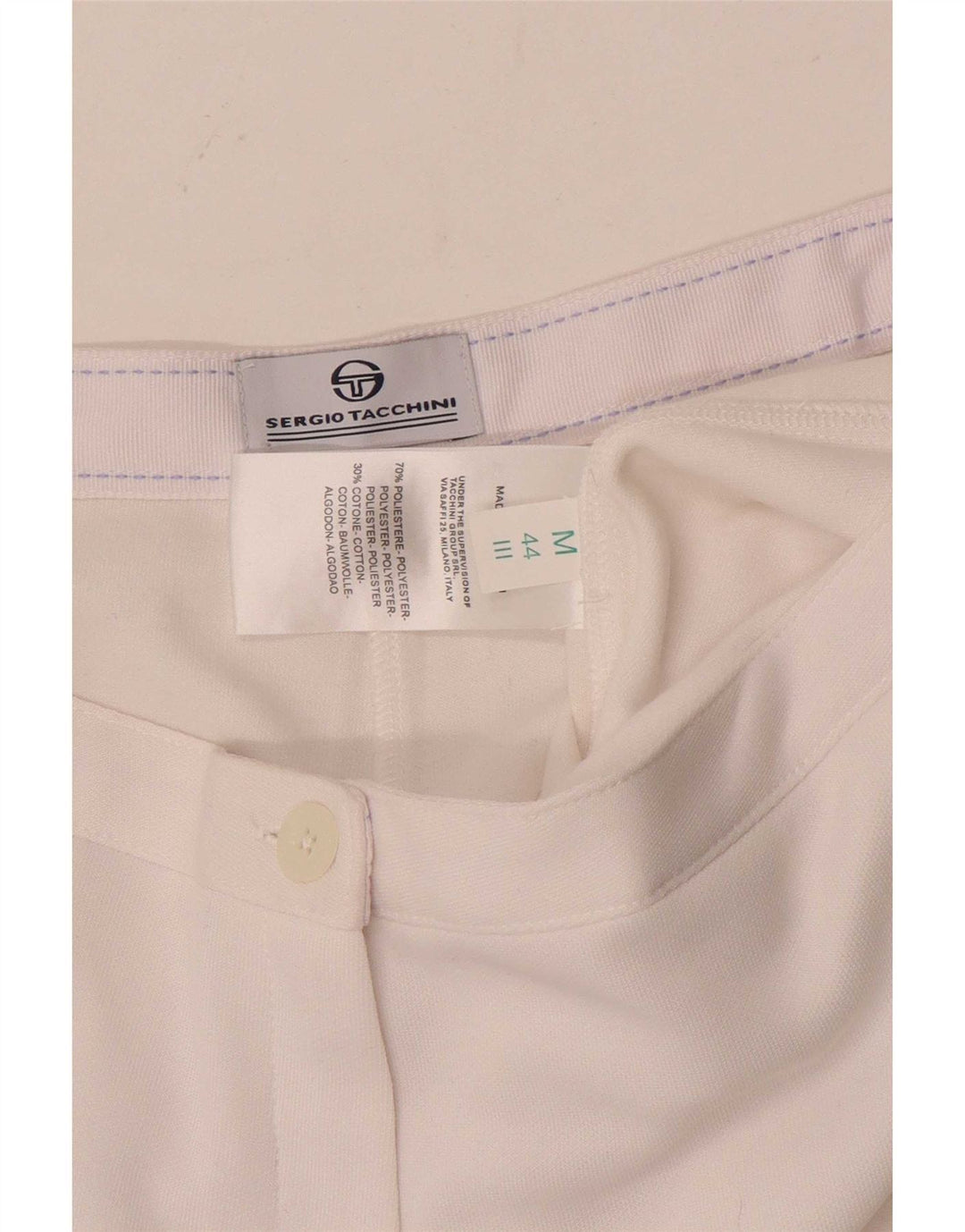 Shorts feminino Sergio Tacchini médio W30 poliéster branco