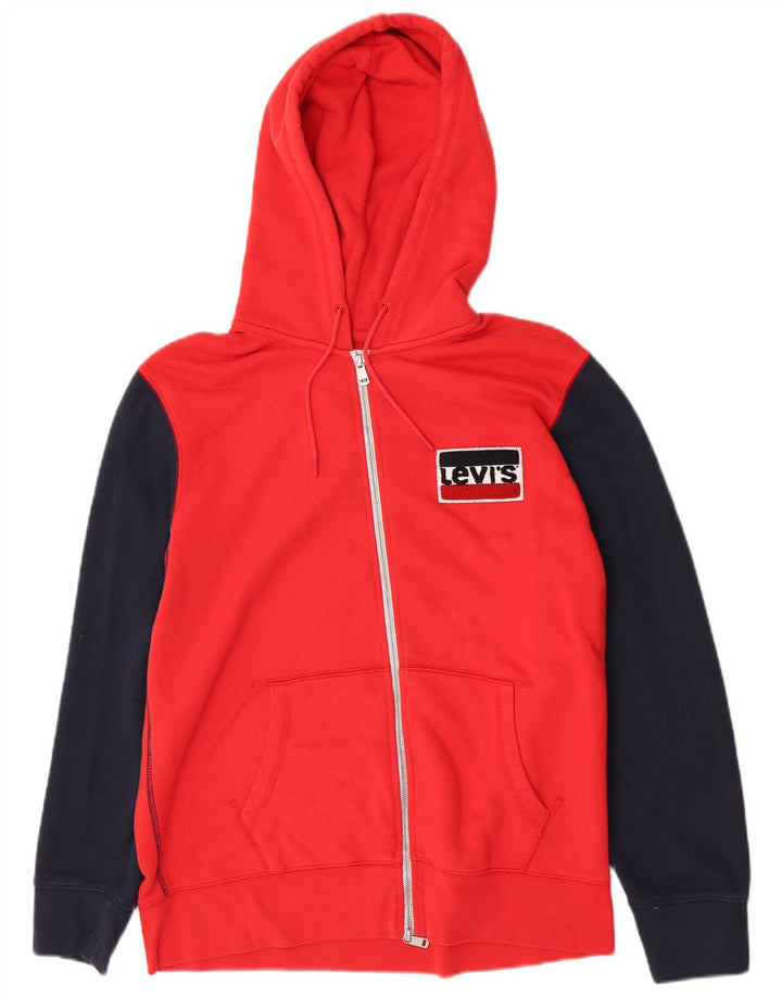 Suéter masculino com capuz e zíper Levi's grande algodão colorido vermelho