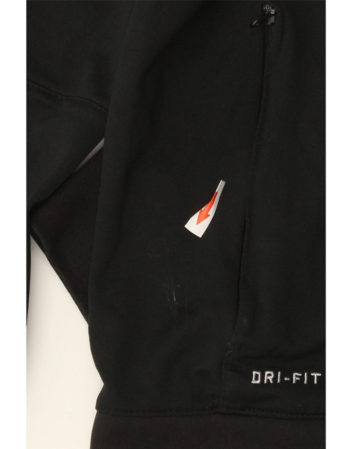 Nike Mens Dri Fit Tracksuit Top Jacket Pequeno Preto Colourblock Poliéster
