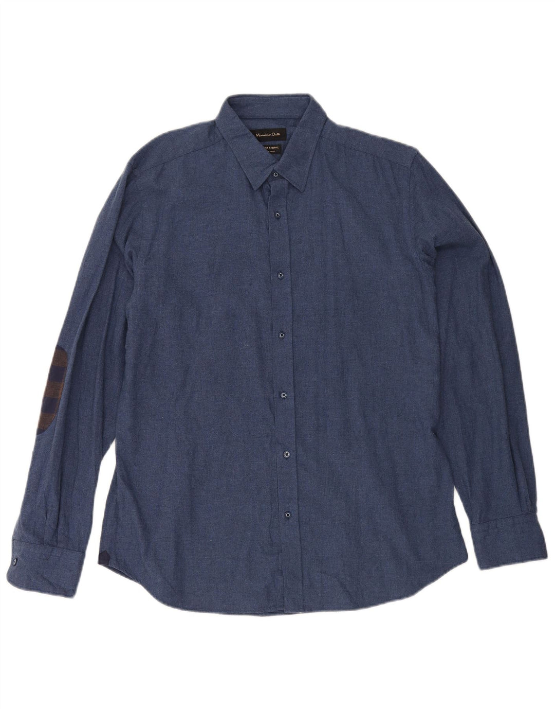Camisa masculina Massimo Dutti grande algodão azul marinho