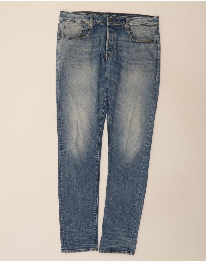 G-Star Masculino 3301 Slim Jeans W36 L38 Azul Algodão