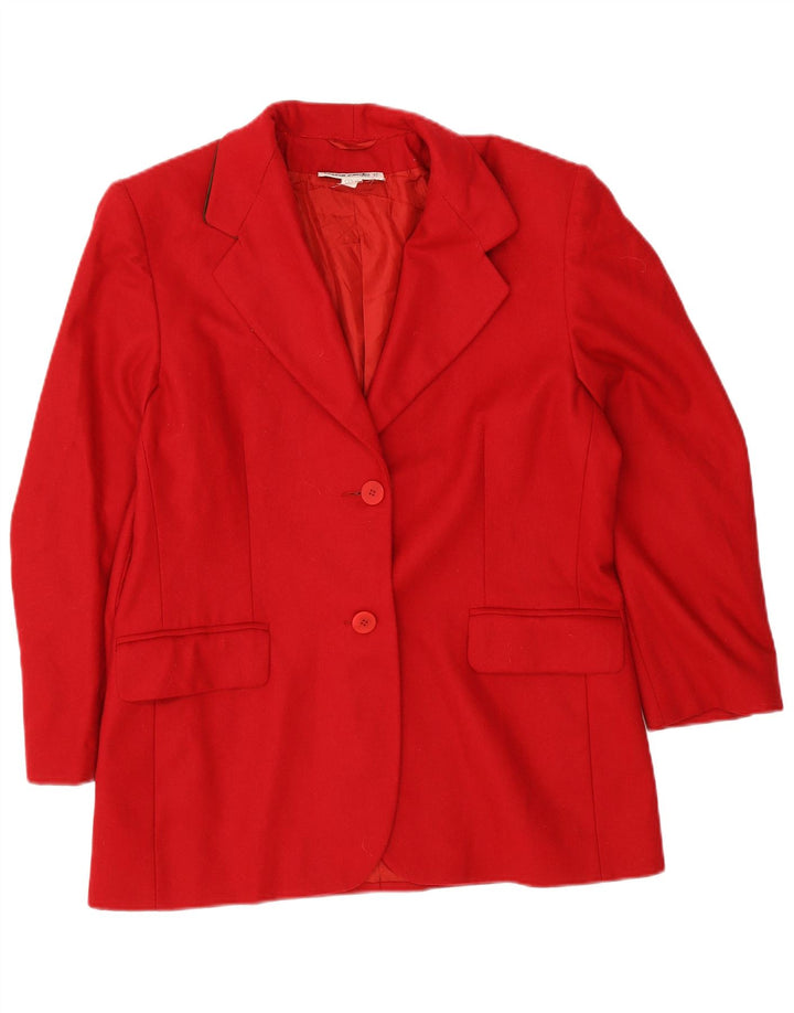 Jaqueta blazer feminina Pierre Cardin com 2 botões IT 46 grande algodão vermelho