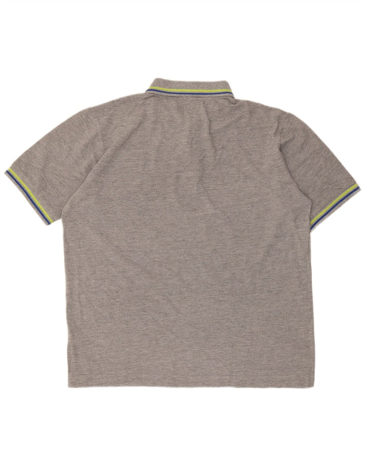 Camisa polo masculina Kappa grande algodão manchado cinza