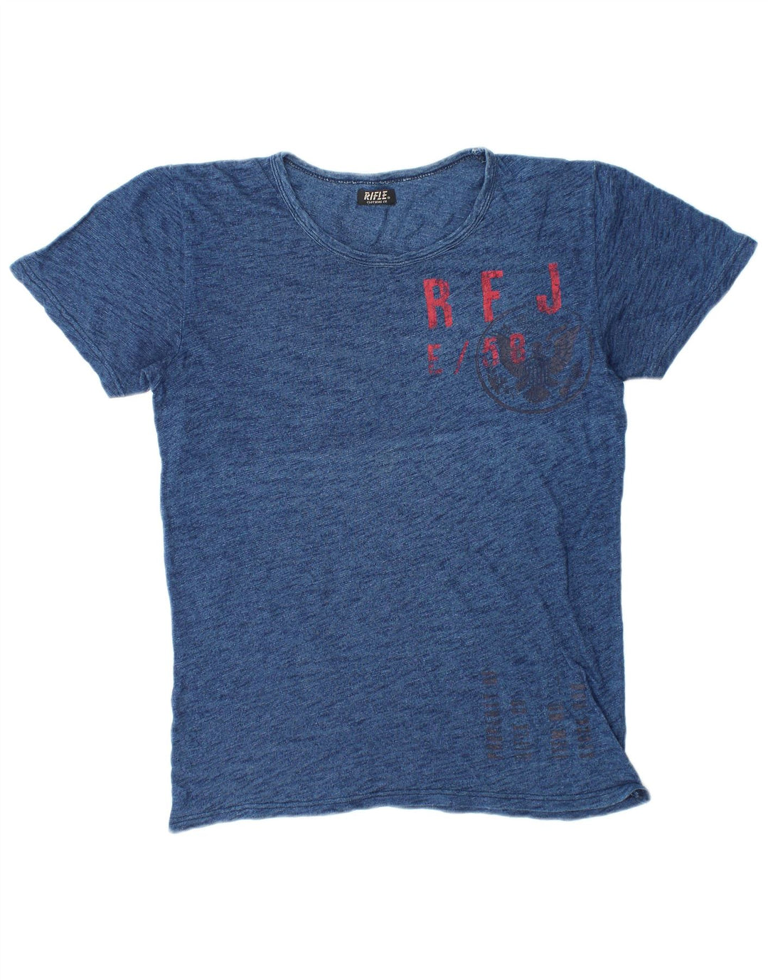 Camiseta masculina Rifle com estampa gráfica média azul marinho manchada